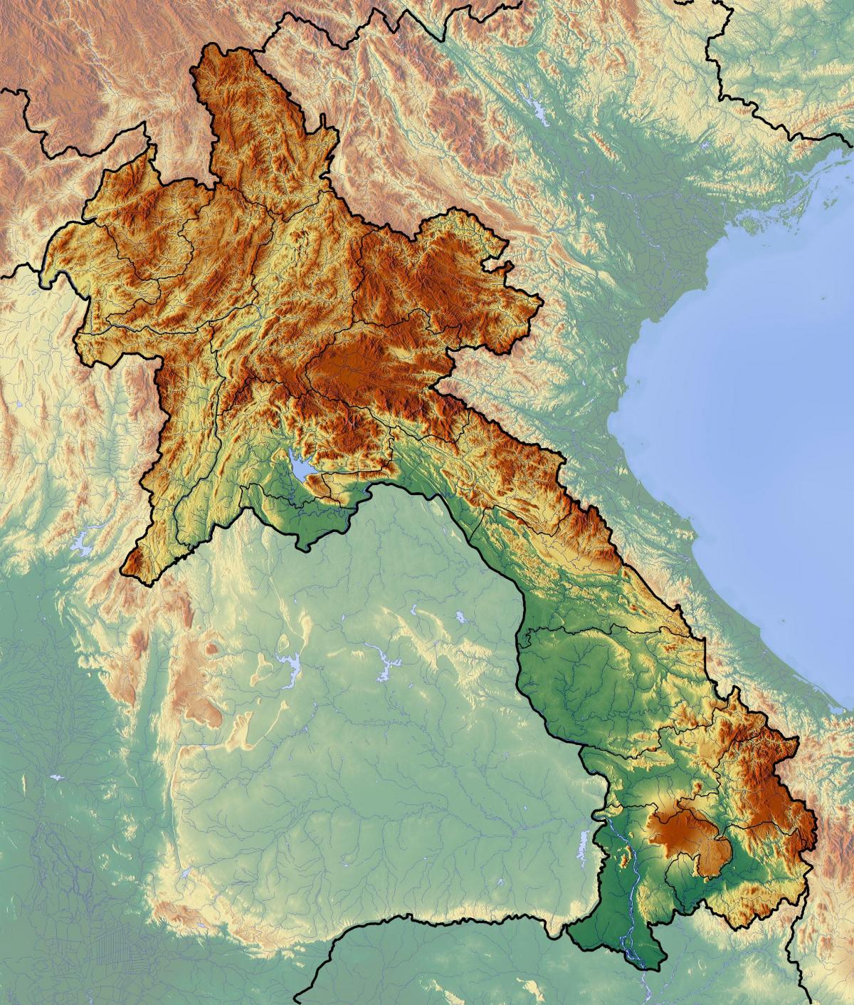 Mapa laos topografske