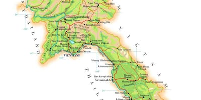 Mapa laos fizički 
