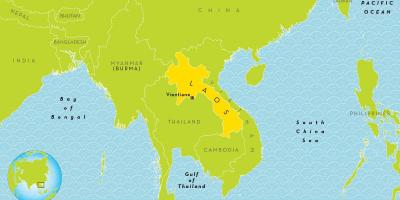 Laos lokaciju na svijetu mapu